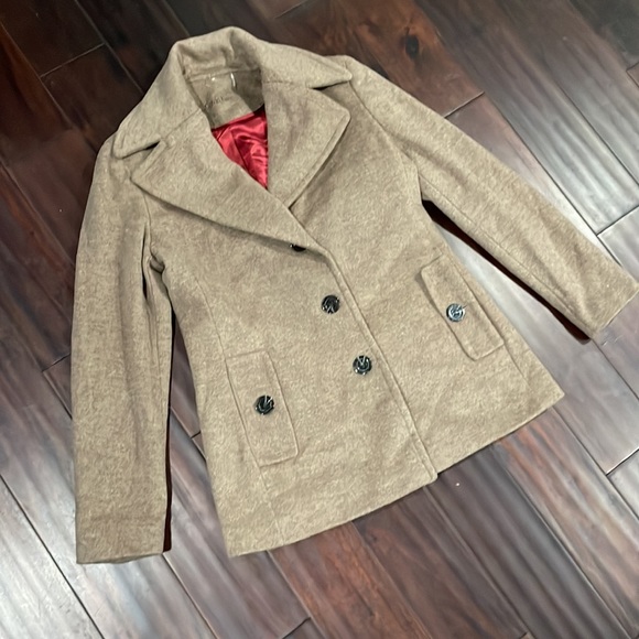 Calvin Klein Beige Wool Peacoat - Picture 2 of 13